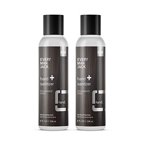 Every Man Jack Hand Sanitizer, Fragrance Free, 8-ounce (TWIN PACK)