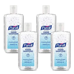 PURELL Advanced Hand Sanitizer Refreshing Gel, Clean Scent, 1 Liter Flip Cap Bottle (Pack of 4) – 9683-04