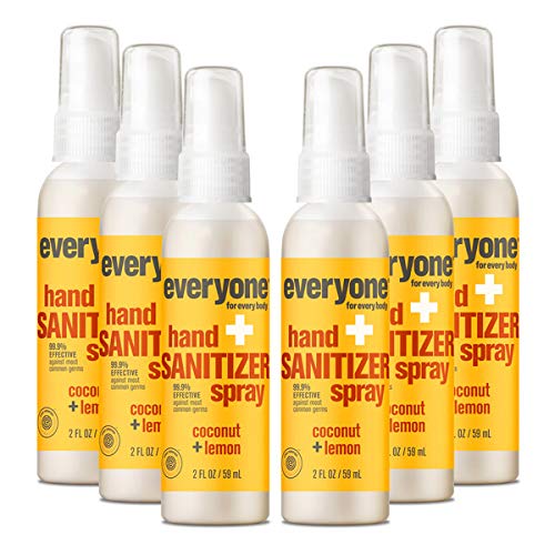 Everyone Hand Sanitizer Spray: Coconut and Lemon, Travel Size, 6 count