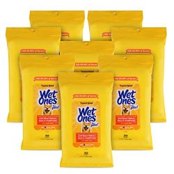 Wet Ones for Pets Antibacterial Multi-Purpose Dog Wipes with Aloe Vera, 30 count – 8 pack | Antibacterial Dog Wipes for All Dogs in Tropical Splash Scent, Wet Ones Wipes with Wet Lock Seal