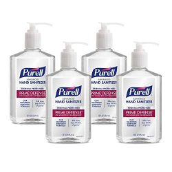 Purell Prime Defense Advanced Hand Sanitizer, Essential Protection, 12 fl oz Pump Bottles (Pack of 4) – 3699-06-EC2