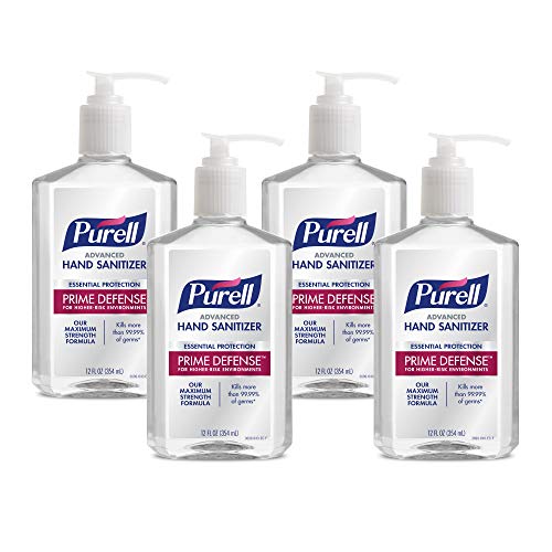 Purell Prime Defense Advanced Hand Sanitizer, Essential Protection, 12 fl oz Pump Bottles (Pack of 4) – 3699-06-EC2