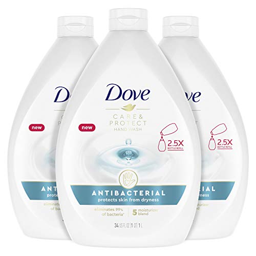 Dove Hand Wash For All Skin Types Antibacterial Protects from Skin Dryness, 34 Fl. Oz (Pack of 3)