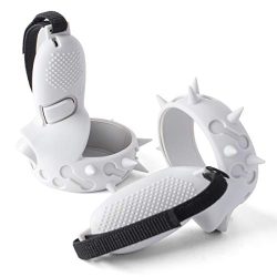 Touch Controller Grip Cover Compatible with Quest 2,CNBEYOUNG Anti-Throw Handle Protective Sleeve Quest 2 Accessories with Adjustable Wrist Knuckle Strap(Rivet–White)