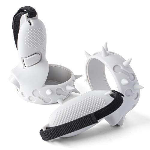 Touch Controller Grip Cover Compatible with Quest 2,CNBEYOUNG Anti-Throw Handle Protective Sleeve Quest 2 Accessories with Adjustable Wrist Knuckle Strap(Rivet–White)