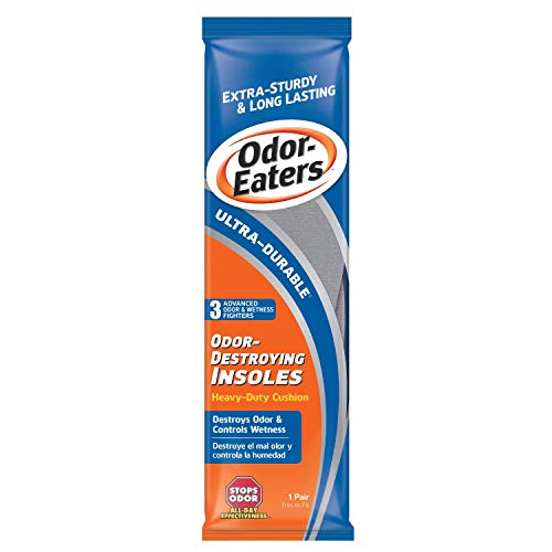 Odor-Eaters Ultra-Durable Insoles, 1 Pair – Shoe Odor & Foot Odor Eliminator, Shoe Odor & Foot Deodorizer, Shoe Smell Eliminator, Foot Deodorant, Extra Cushioning, Increased Durability