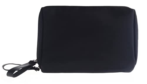 Kososuru Small Makeup Bag for Purse Portable Waterproof Cosmetic Bag Travel Makeup Pouch for Women (All black, Square)
