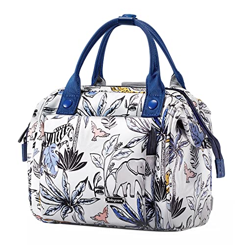 bc babycare Diaper Bag Backpack for Baby, Small Diaper Bag Backpack, Tote Baby Travel Diaper Bag,Multi-compartment Waterproof Fashion Baby Girl Boy Diaper Bag, Blue Forest