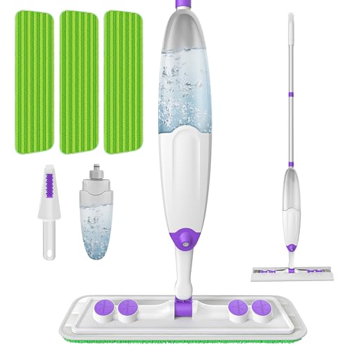 Spray Mops for Hardwood Floor Cleaning, Microfiber Wood Floor Mop with Washable Mop Pads, Spray Mop Head Fit for Disposable Dry Wet Sweeping Refills Cloths, Dust Cleaning Mops for Laminate Tile Floors