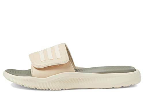 adidas Unisex Alphabounce 2.0 Slides Sandal, Sand Strata/Silver Pebble/Wonder White, 12 US Men