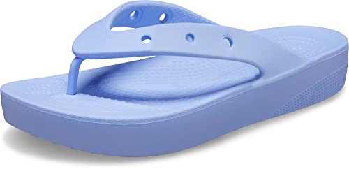 Crocs Women’s Classic Flip Flops, Platform Sandals, Moon Jelly, Numeric_5