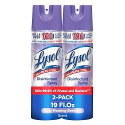 Lysol Disinfectant Spray, Sanitizing And Antibacterial Spray, For Disinfecting And Deodorizing, Early Morning Breeze, 19 Fl Oz (Pack Of 2), Packaging May Vary