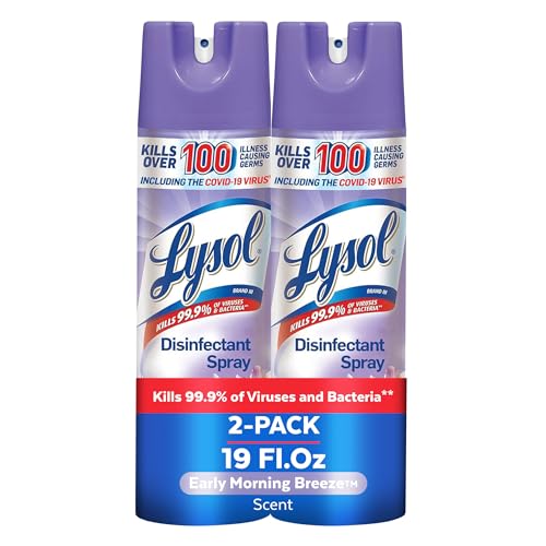 Lysol Disinfectant Spray, Sanitizing And Antibacterial Spray, For Disinfecting And Deodorizing, Early Morning Breeze, 19 Fl Oz (Pack Of 2), Packaging May Vary