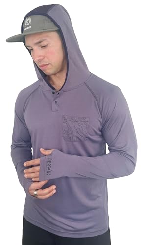 WilderWild Mens Lightweight Hoodie, MTB Jersey Mens | Bamboo Rayon Hoodie Long Sleeve Sun Shirts for Men | Mens Sun Hoodie (US, Alpha, XX-Large, Regular, Regular, Purple)
