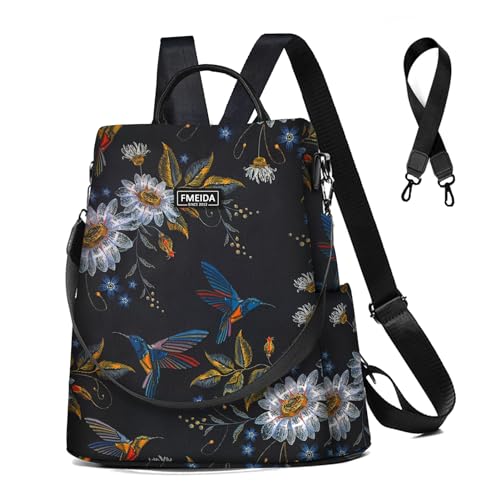 Backpack Purse for Women Travel Backpack Anti Theft Fashion Backpack Nylon Waterptoof Backpack Daypack College Bookbag Shoulder Bag Cute Hummingbird