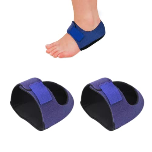 ERINSHOP Heel Cups Sleeves, Fabric Heels Cushion Pads, Heel Protectors for Pain Relief to Heal Dry Cracked Heels, Achilles Tendinitis, Support Plantar Fasciitis, for Men and Women 1 Pair(Large, Blue)