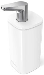 simplehuman 10 oz. Pulse Pump, Liquid Soap Dispenser, Drip Free Hand Soap Pump, White Stainless Steel