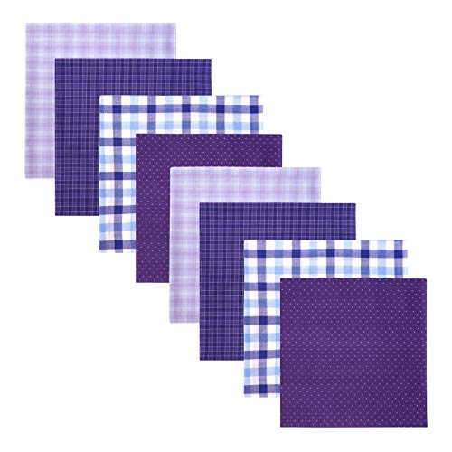Retreez 8 Piece Pure Cotton Assorted Men’s Handkerchiefs Hanky Gift Box Set – Assorted Set A5A008