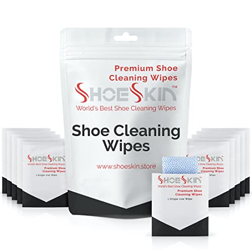 SHOESKIN Shoe Cleaning Wipes (30 Count) – Textured Sneaker Cleaning Wipes Great for Travel – Works for All Shoes and Sneakers