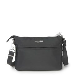Baggallini womens Securtex® Anti-theft Memento Crossbody Bag Cross Body, Charcoal, One Size US