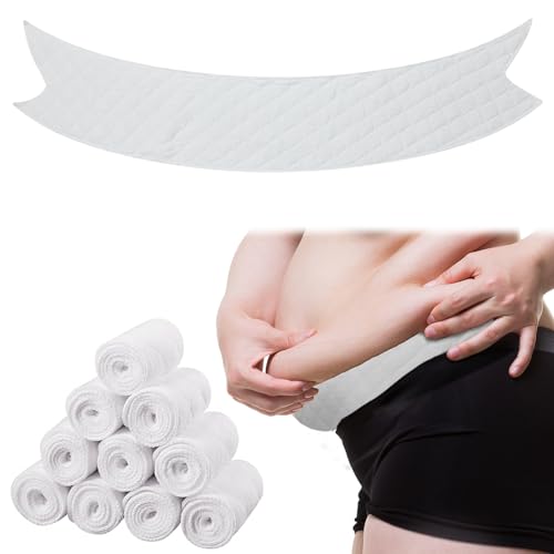 Wesnoy 10 Pcs Tummy Liners for Sweat Cotton Under Belly Sweat Liners Plus Size Under Belly Perspiration Absorber Pads(White,XXL)