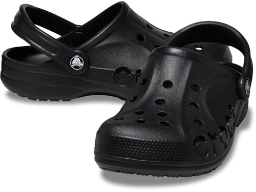 Crocs Unisex Via Clog, Slip-on Shoes for Men and Women, Black, Numeric_10 US