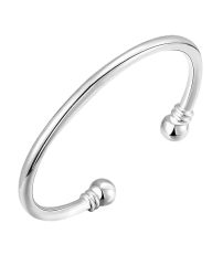 Italian Handmade Ladies Bracelet Silver, Solid S925 Sterling Silver Adjustable Open Bracelet for Women, Trendy Silver Bracelet Jewelry Gift for She (Smooth)