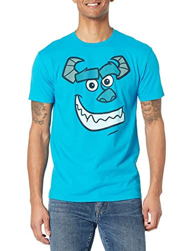 Pixar Monsters Inc Sullys Face comp Young Men’s Short Sleeve Tee Shirt, Turquoise, Large