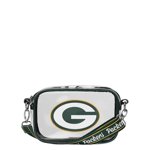 FOCO Green Bay Packers NFL Team Stripe Clear Crossbody Bag