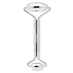 Sacheu Stainless Steel Face Roller Skin Care and Lymphatic Drainage — Cooling Metal Roller for Puffiness, Wrinkles, and Face Lifting, Dual-Sided Facial and Eye Massager with Travel Pouch