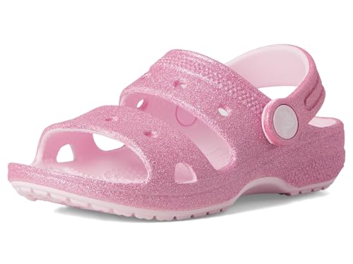 Crocs Unisex Classic Sandals (Little Kid/Big Kid) Pink Milk/Glitter 4 Medium