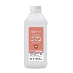 Amazon Basics 70% Ethyl Rubbing Alcohol First Aid Antiseptic, Unscented, 16 Fluid Ounces (Previously Solimo)