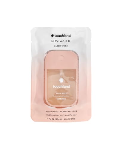 Touchland Glow Mist Hand Sanitizer Spray – Revitalizing and Hydrating, Rosewater Scented – 1 FL OZ Travel Size Mist