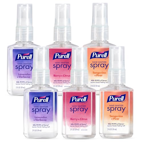 PURELL Hand Sanitizer Spray, Infused with Essential Oils, Scented Variety Pack, 2 fl oz Travel-Size Bottle (Pack of 6) – 2026-04-ECMP